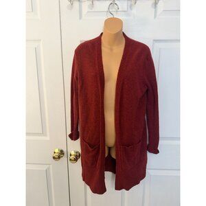 Madewell Womens Red Merino Wool Open Front Cardigan Sweater XXS